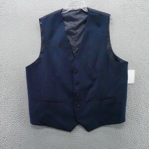 Gino Vitale Mens Navy Blue Suit Vest Waistcoat Size 46L Lined NEW